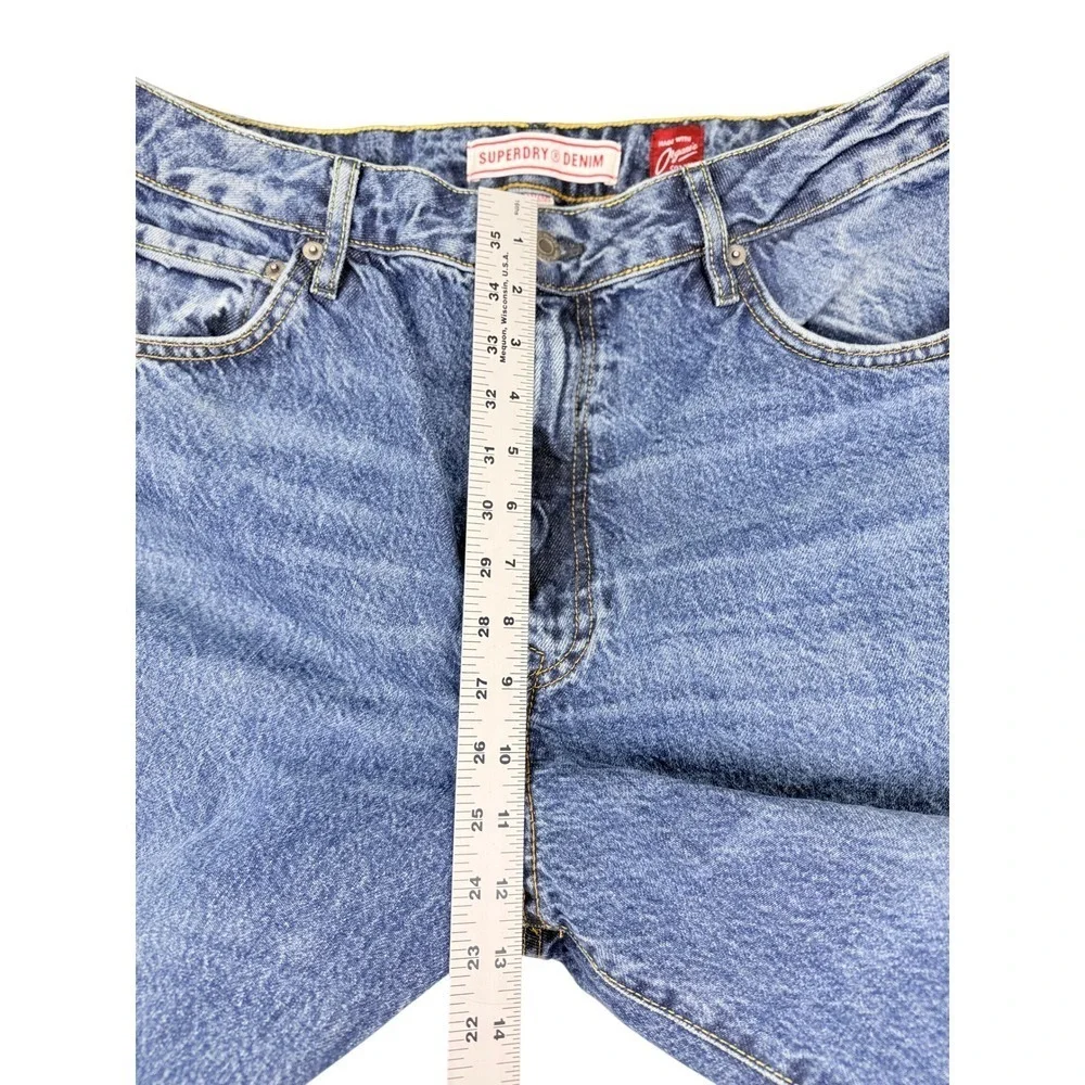 Superdry & Co Denim Wide Leg Jeans Mens 32x32 Blue Organic Cotton